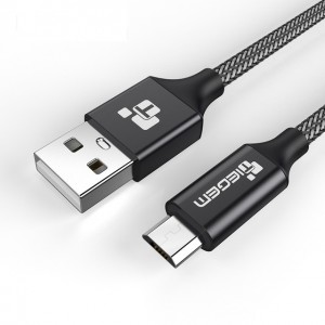 Кабель TIEGEM USB - microUSB, 1 м, серый