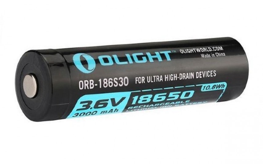 Высокотоковый защищенный литиевый аккумулятор Olight 18650 ORB-186S30 HDC 3000mAh