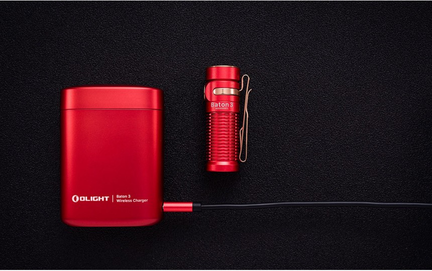 Olight Baton 3 Red Premium Edition (Luminus SST-40, 1200 лм, 166 м, 18650 в компл.) белый свет (+зарядка чехол)