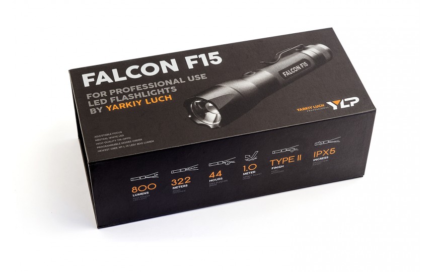 Яркий луч F15 Falcon (XP-L HI, ANSI 800 лм, 18650)
