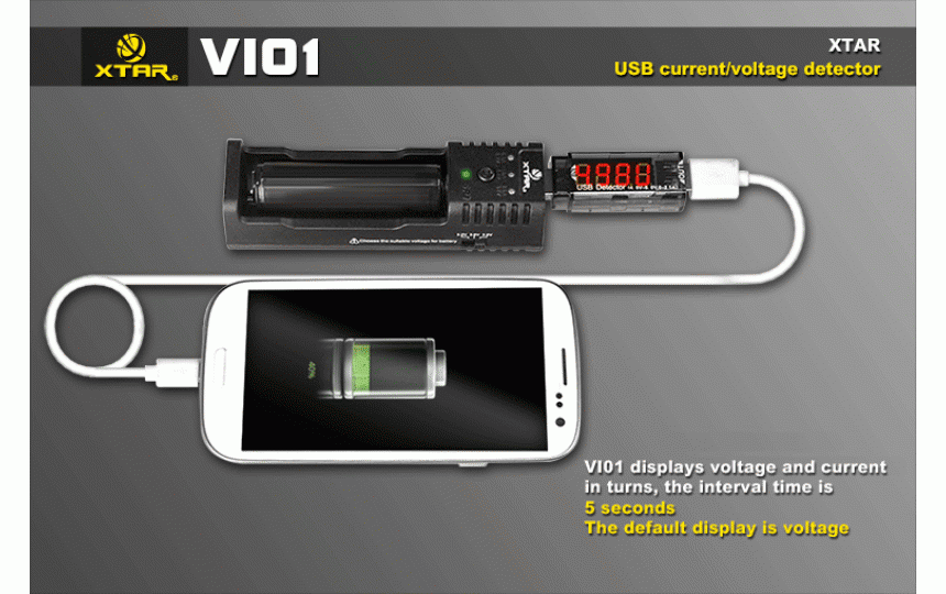 Xtar VI01 USB detector (детектор тока/напряжения)